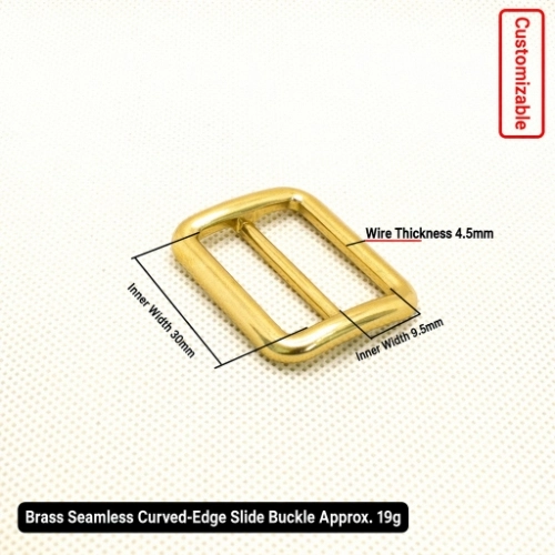 Brass Seamless Curved-Edge Slide Buckle