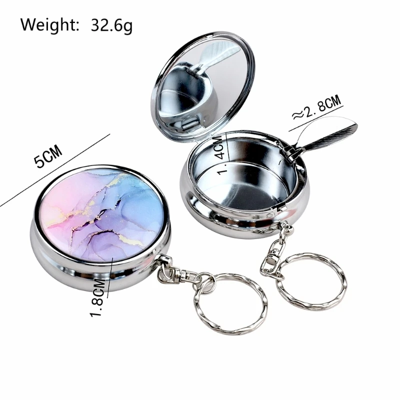 Portable Keychain Ashtray with Mirror