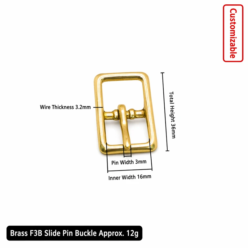 Brass Slide Pin Buckle F3B